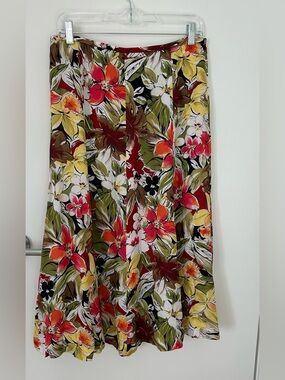 Talbots 100% silk midi length skirt sz 10P